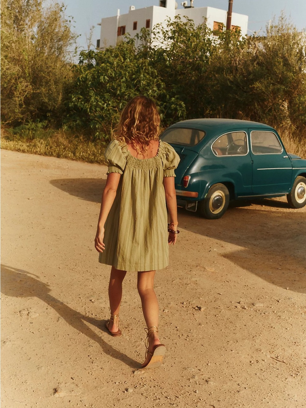 Free people mila mini dress in spanish moss sz M - Picture 3 of 10
